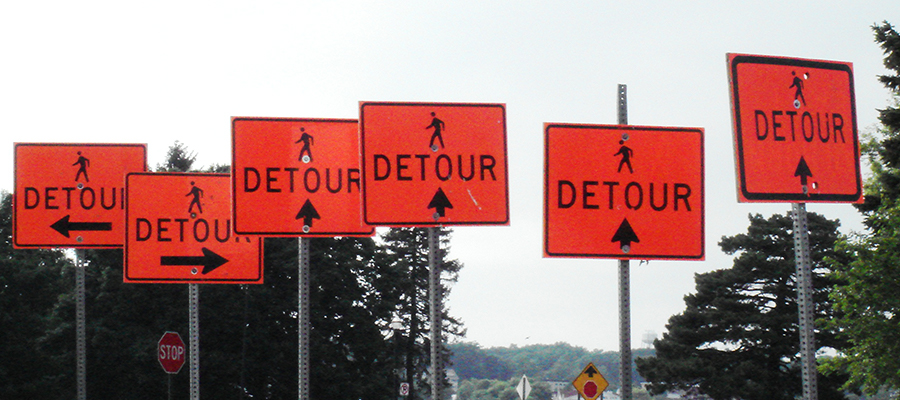 Detour signs that could be used on a project