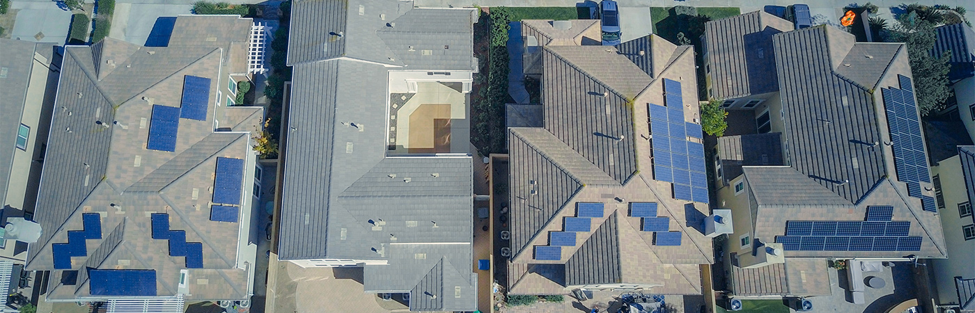 aerial view of residential homes